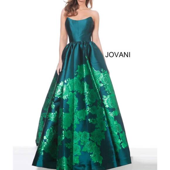JOVANI Dresses & Skirts - NEW JOVANI strapless floral prom gown in green